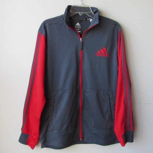 adidas Other - Adidas Climalite 3-Stripes Front Zip Track Jacket